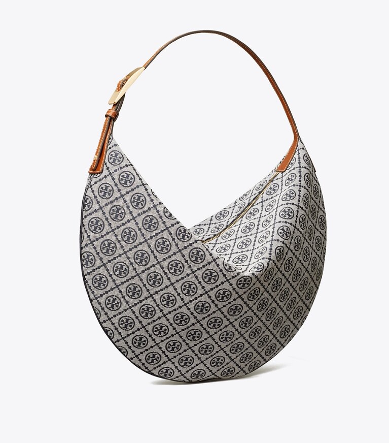 Tory Burch diseñador bolsos hobo Bolso globo con monograma de T en Tory Navy ángulo