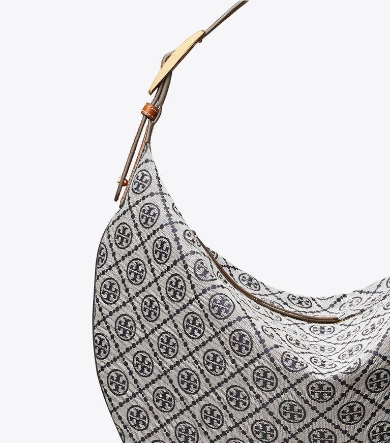 Tory Burch diseñador bolsos hobo Bolso globo con monograma de T en Tory Navy detalle