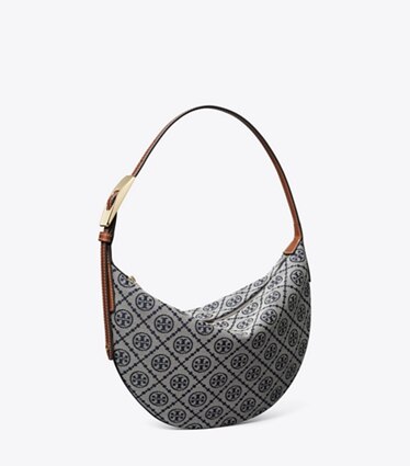 Tory Burch diseñador bolsos de hombro Bolso globo pequeño con monograma en T en Tory Navy ángulo