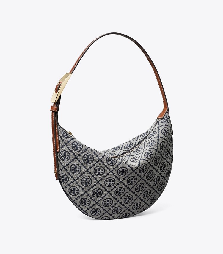 Tory Burch diseñador bolsos de hombro Bolso globo pequeño con monograma en T en Tory Navy ángulo