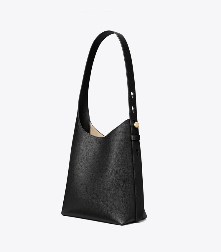 Tory Burch diseñador bolsos hobo Bolso hobo pequeño en Black ángulo