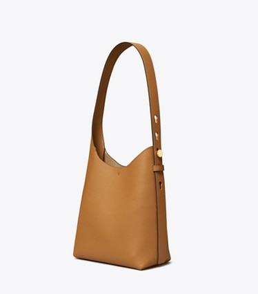Tory Burch diseñador bolsos hobo Bolso hobo pequeño en Tiramisu ángulo