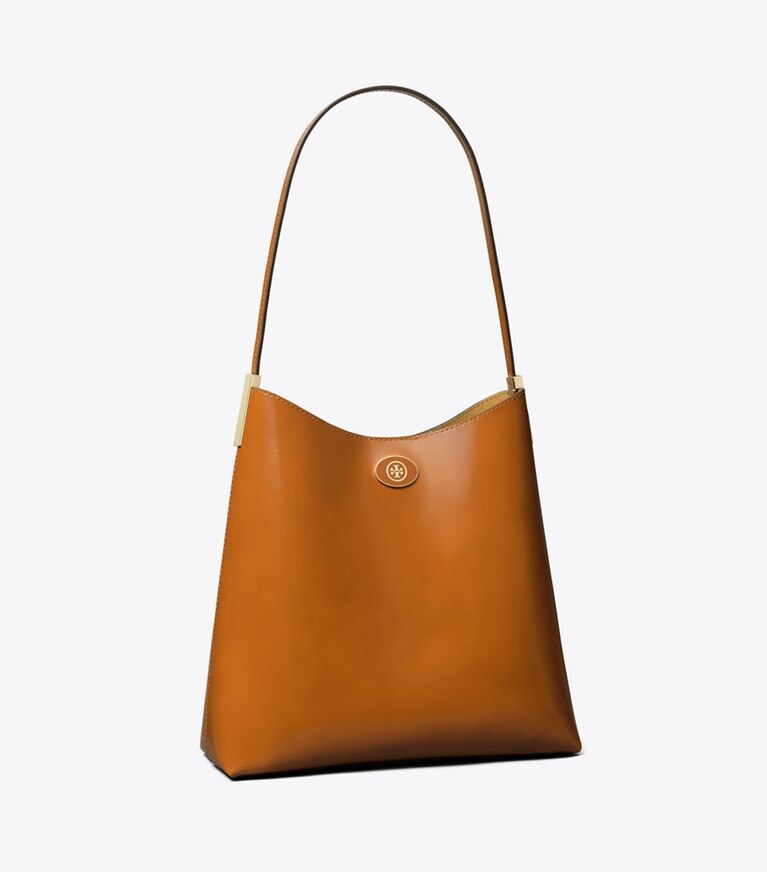 Tory Burch diseñador bolsos hobo Bolso hobo Robinson Spazzolato en DARK SIENNA ángulo