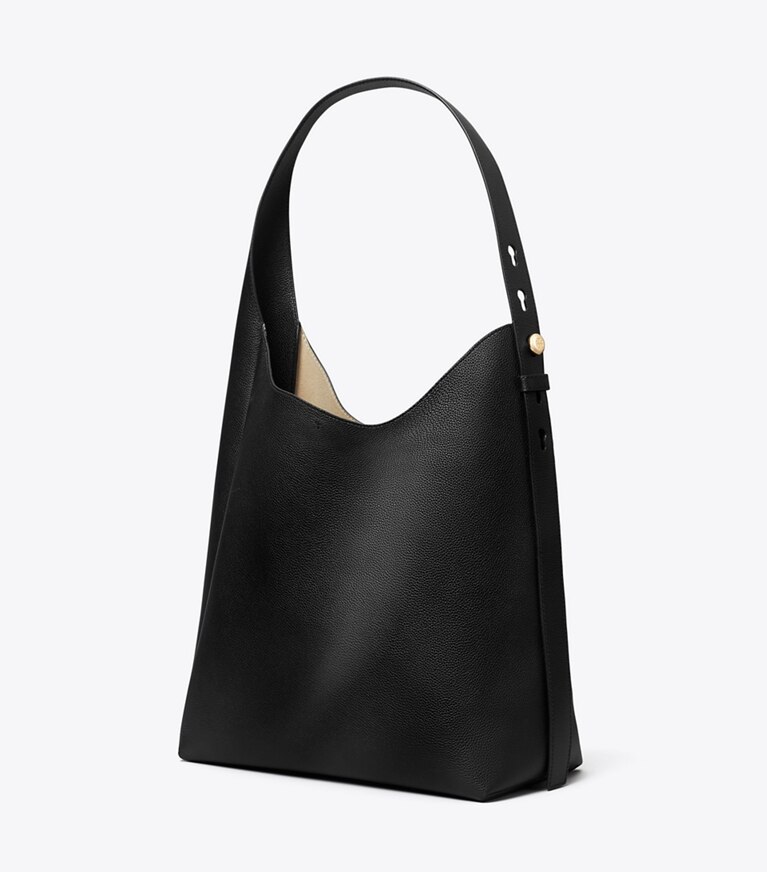 Tory Burch diseñador bolsos hobo Bolso hobo Romy en Black ángulo
