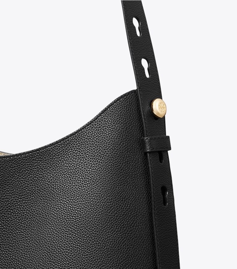 Tory Burch diseñador bolsos hobo Bolso hobo Romy en Black detalle