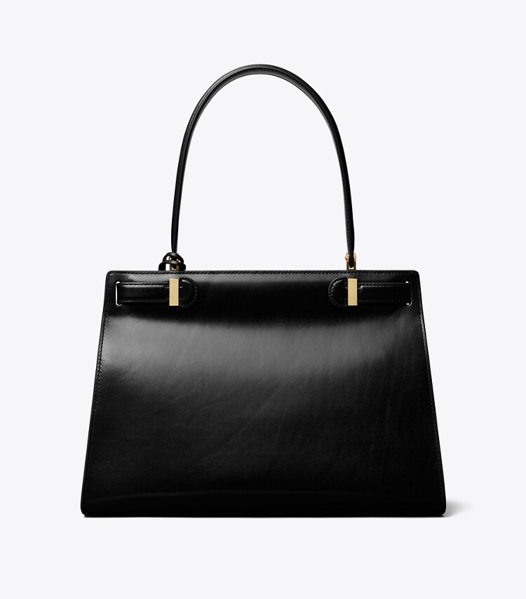 Tory Burch diseñador bolsos tote Bolso Lee Radziwill Classic en Black / GOLD volver