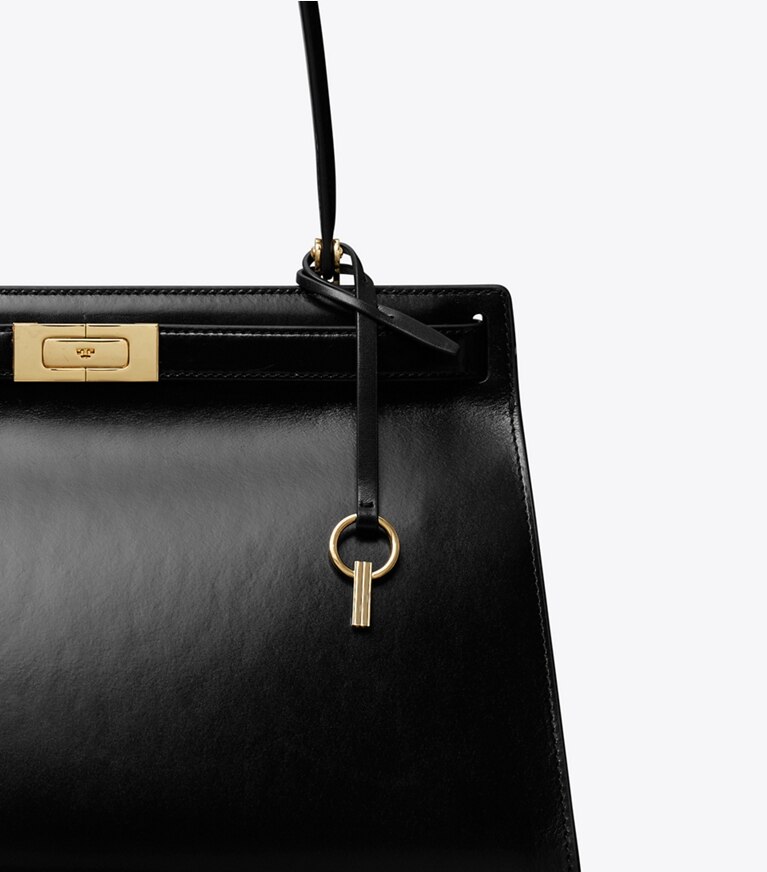 Tory Burch diseñador bolsos tote Bolso Lee Radziwill Classic en Black / GOLD detalle