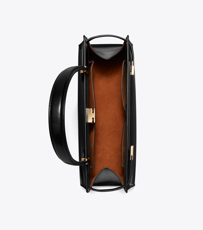 Tory Burch diseñador bolsos tote Bolso Lee Radziwill Classic en Black / GOLD vista superior