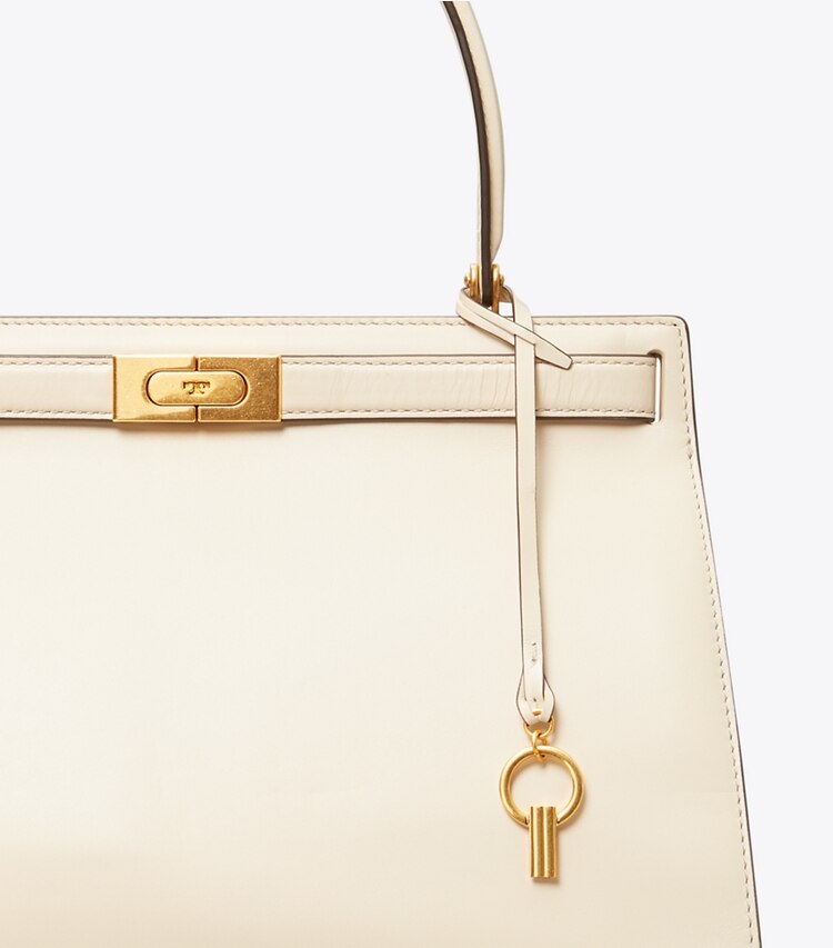 Tory Burch diseñador bolsos satchel Bolso Lee Radziwill en New Cream detalle