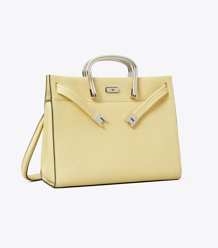 Tory Burch diseñador bolsos tote Bolso Lee Radziwill suave en Soft Yellow ángulo