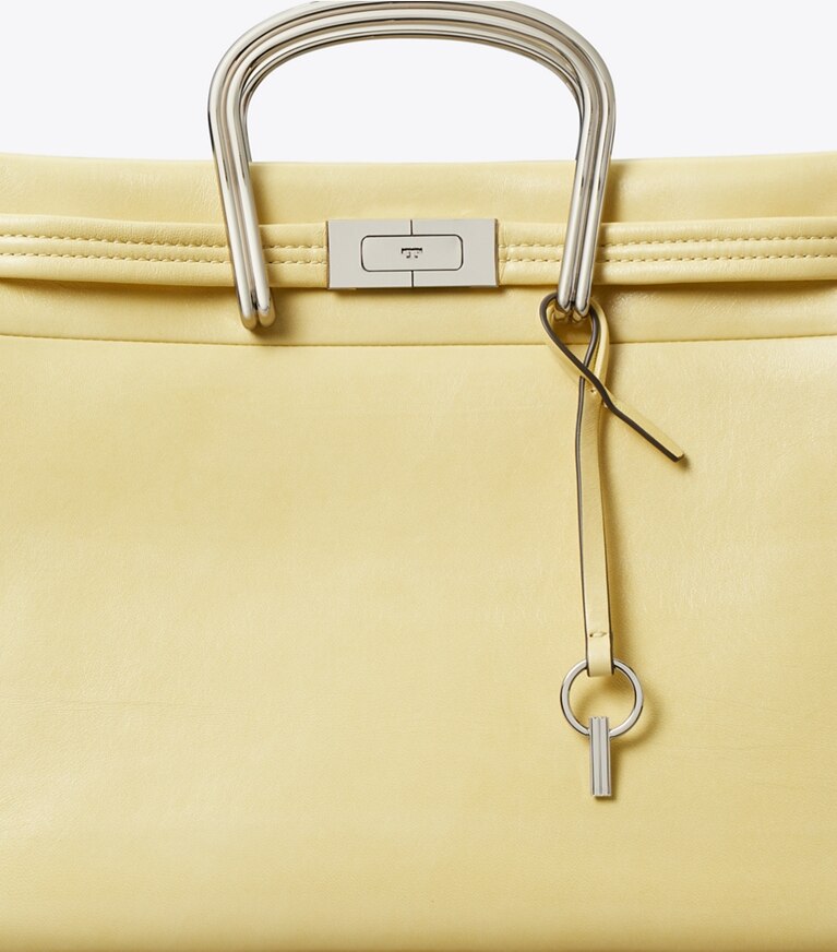 Tory Burch diseñador bolsos tote Bolso Lee Radziwill suave en Soft Yellow detalle