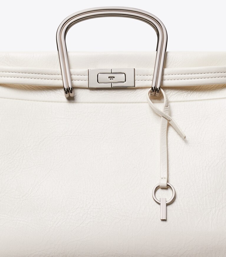 Tory Burch diseñador bolsos tote Bolso Lee Radziwill suave en Whipped Cream detalle