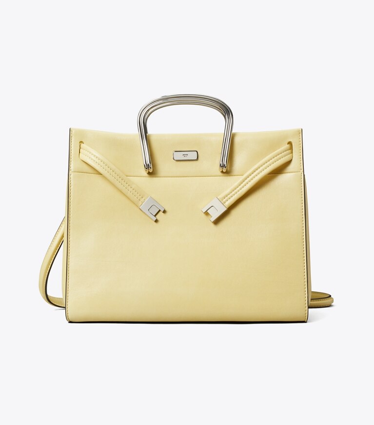 Tory Burch diseñador bolsos tote Bolso Lee Radziwill suave en Soft Yellow frente