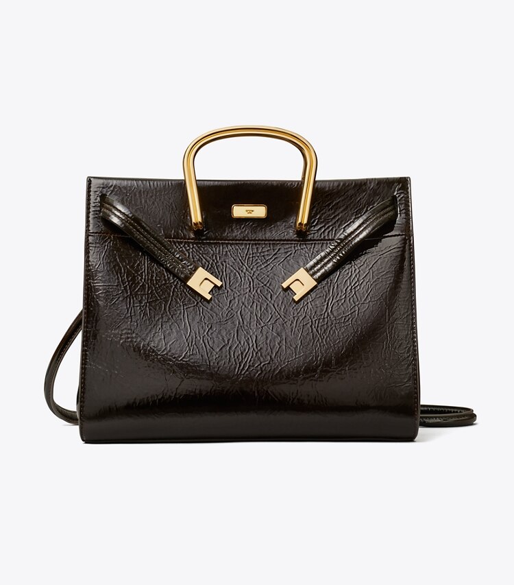 Tory Burch diseñador bolsos tote Bolso Lee Radziwill suave en Warm Cocoa frente