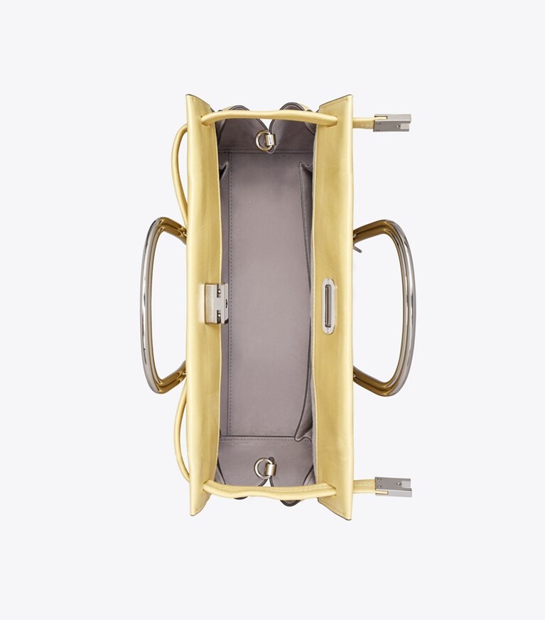 Tory Burch diseñador bolsos tote Bolso Lee Radziwill suave en Soft Yellow vista superior