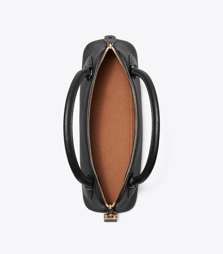 Tory Burch diseñador bolsos bandolera Bolso Lock con asa superior en BLACK desde arriba