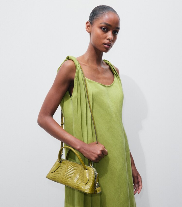 Tory Burch diseñador bolsos bandolera Bolso Lock Snake con asa superior en Moss adicional en el modelo