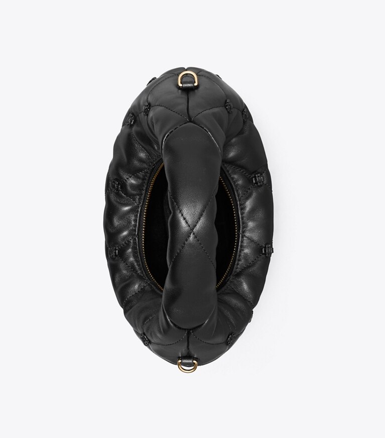 Tory Burch diseñador bolsos bandolera Bolso luna creciente Bunny Knot en BLACK vista superior