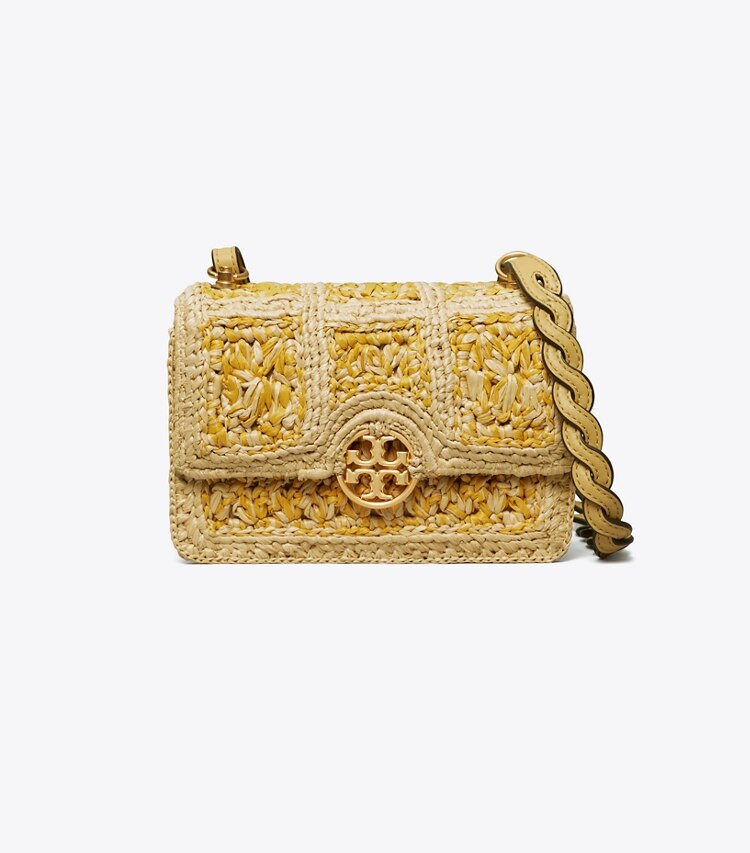 Tory Burch diseñador bolsos de hombro Bolso mini Miller de rafia en BEESWAX frente