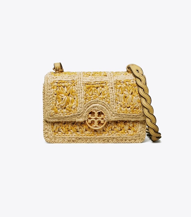 Tory Burch diseñador bolsos de hombro Bolso mini Miller de rafia en BEESWAX frente
