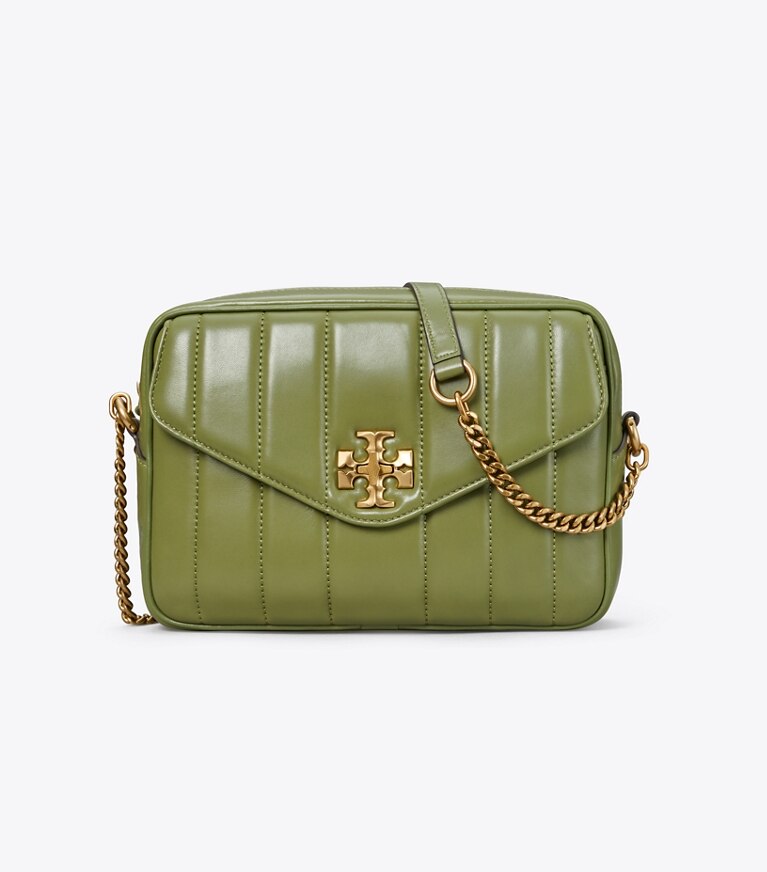 Tory Burch diseñador bolsos bandolera Bolso para cámara acolchado Kira en Daphne / Rolled Gold frente