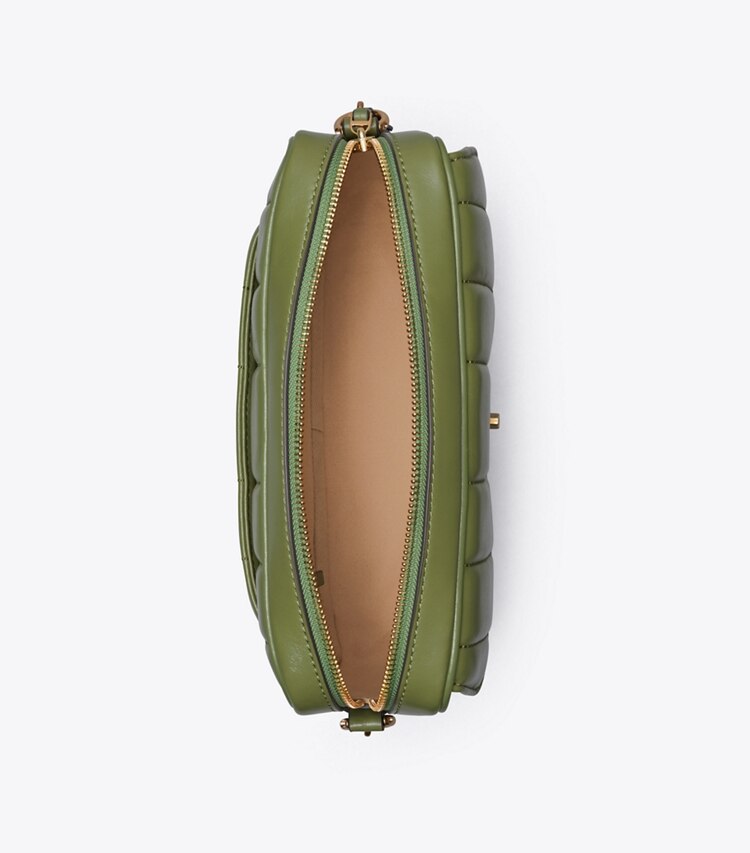 Tory Burch diseñador bolsos bandolera Bolso para cámara acolchado Kira en Daphne / Rolled Gold vista superior