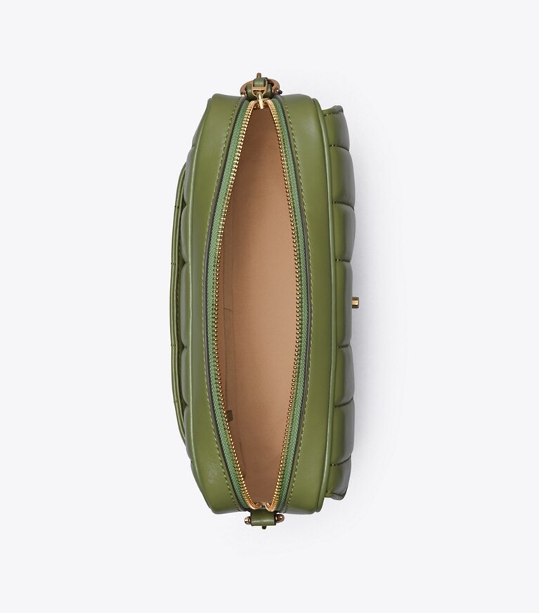 Tory Burch diseñador bolsos bandolera Bolso para cámara acolchado Kira en Daphne / Rolled Gold vista superior