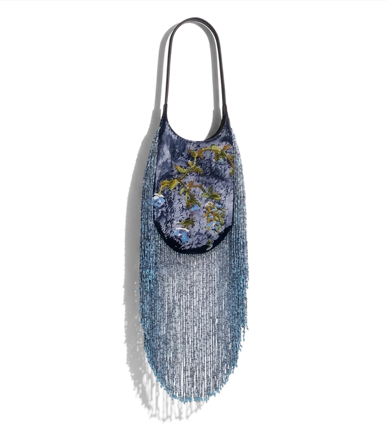 Tory Burch diseñador bolsos de hombro Bolso pequeño adornado Pierced en Blue Multi adicional