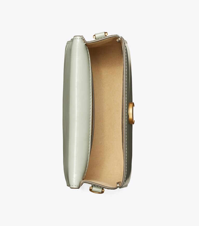 Tory Burch diseñador bolsos bandolera Bolso pequeño con asa superior Robinson Spazzolato en Light Granite vista superior
