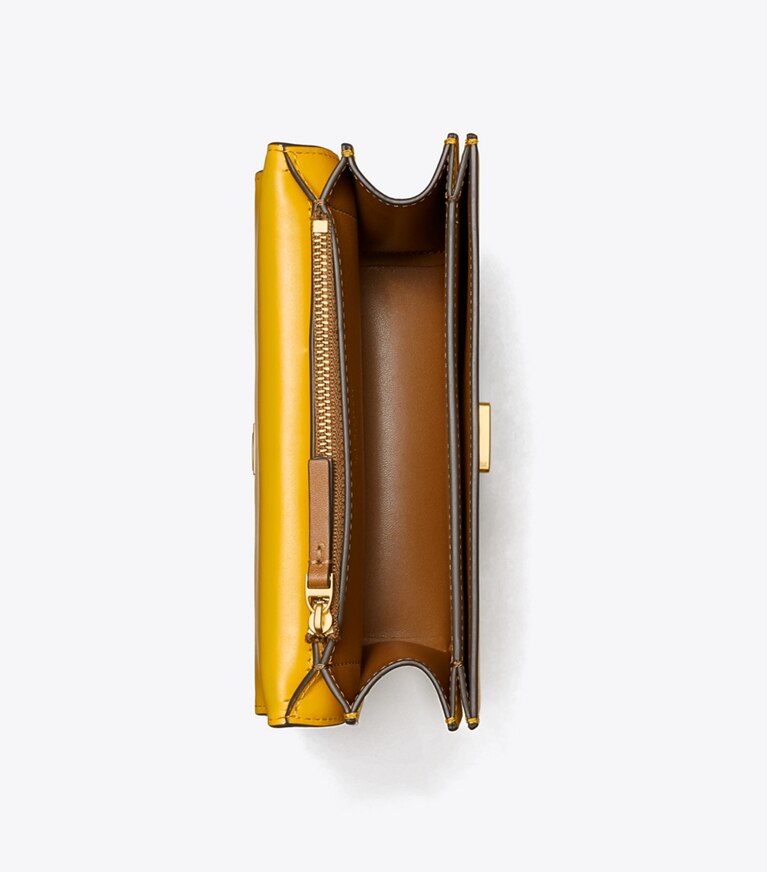 Tory Burch diseñador bolsos de hombro Bolso pequeño Eleanor en Golden Crest desde arriba