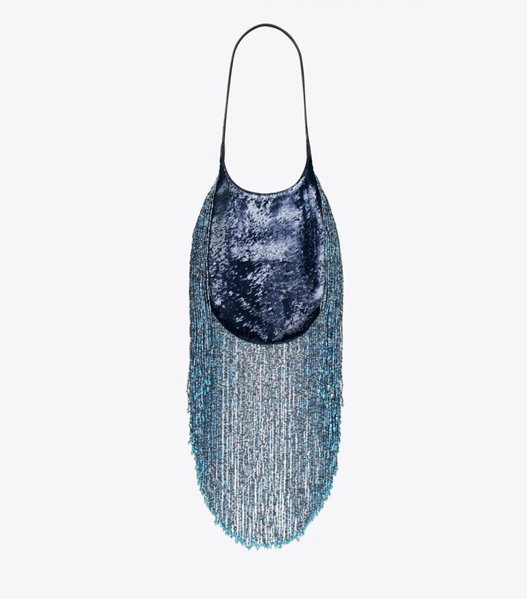 Tory Burch diseñador bolsos de hombro Bolso pequeño Pierced con adornos en Blue Multi parte trasera
