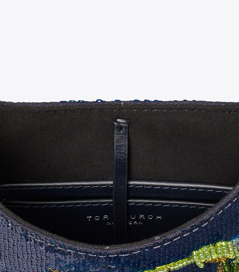Tory Burch diseñador bolsos de hombro Bolso pequeño Pierced con adornos en Blue Multi desde arriba