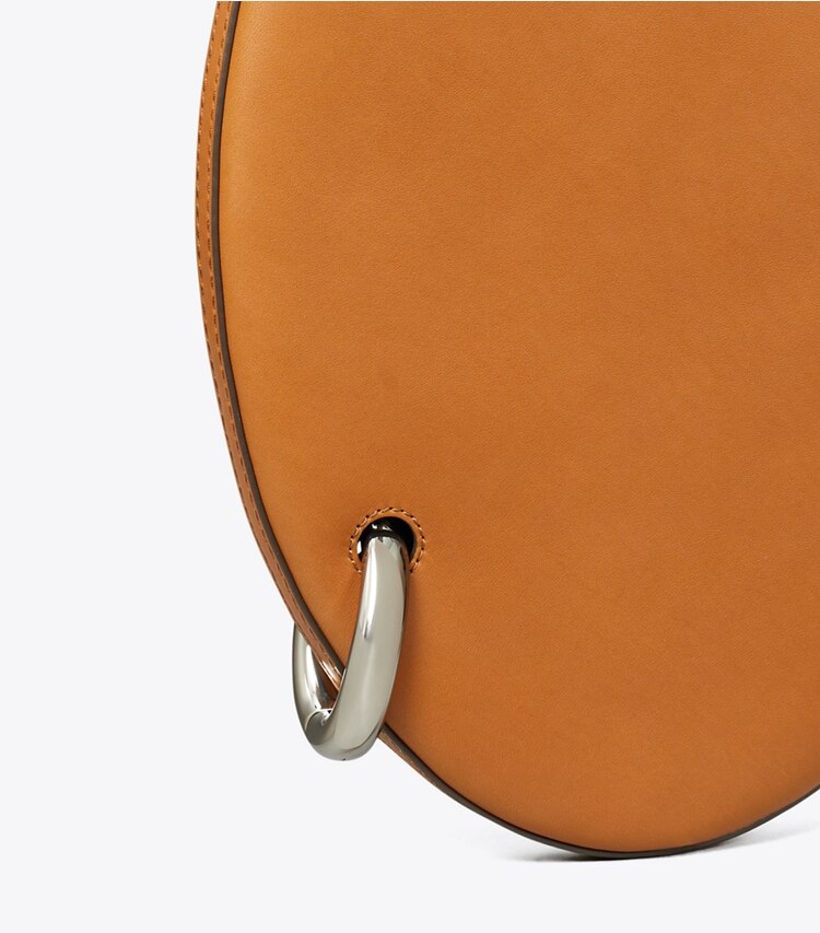 Tory Burch diseñador bolsos de hombro Bolso pequeño Pierced en Aged Tan detalle
