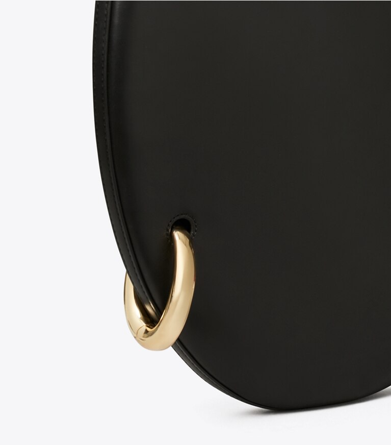 Tory Burch diseñador bolsos de hombro Bolso Pierced en Black / GOLD detalle