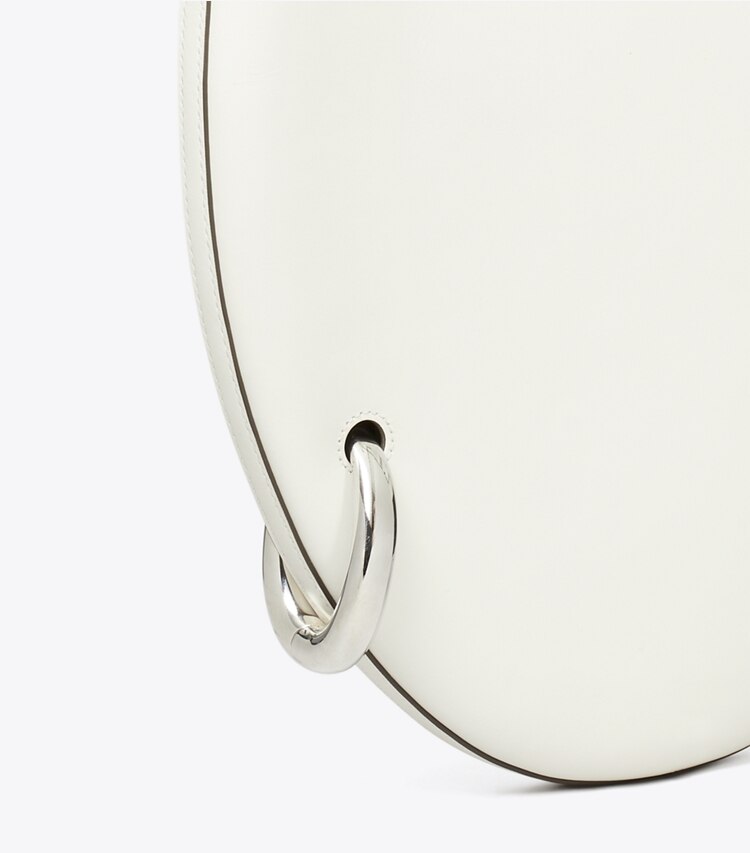 Tory Burch diseñador bolsos de hombro Bolso Pierced en Whitewash detalle