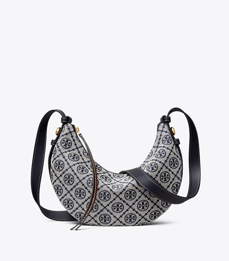Tory Burch diseñador bolsos de hombro Bolso Romy Half Moon con monograma T en Tory Navy adicional