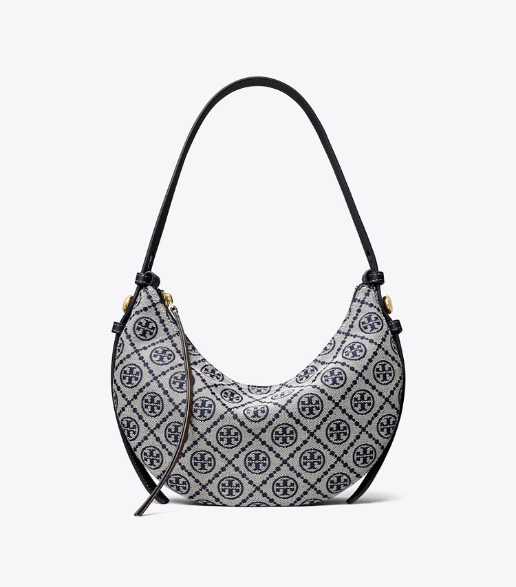 Tory Burch diseñador bolsos de hombro Bolso Romy Half Moon con monograma T en Tory Navy frente