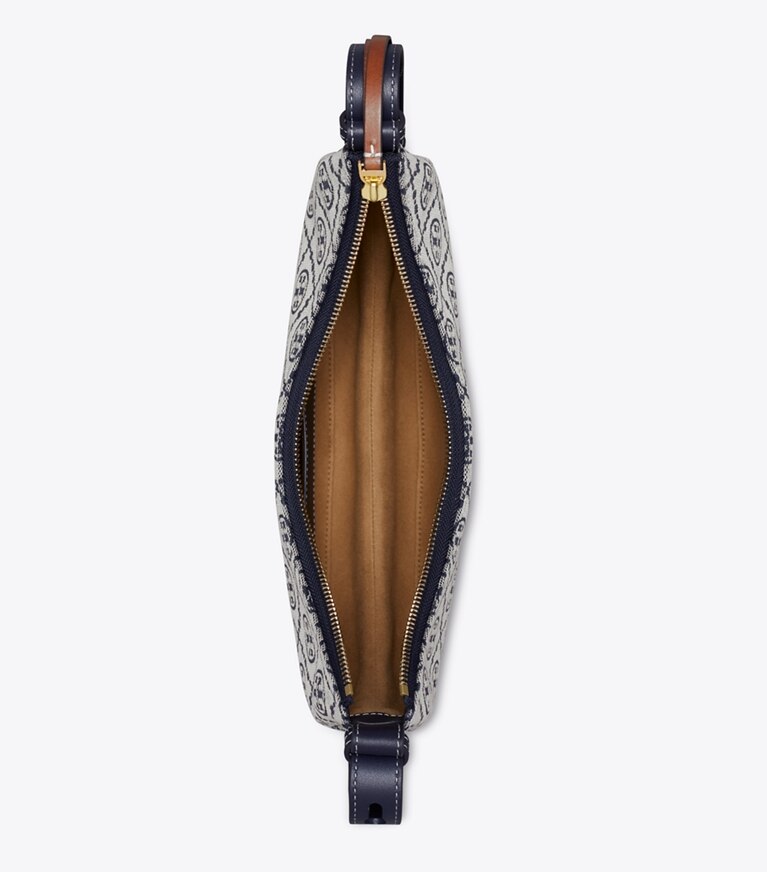 Tory Burch diseñador bolsos de hombro Bolso Romy Half Moon con monograma T en Tory Navy vista superior