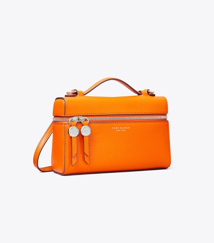 Tory Burch diseñador bolsos bandolera Bolso Romy Slim con asa superior en Orange ángulo