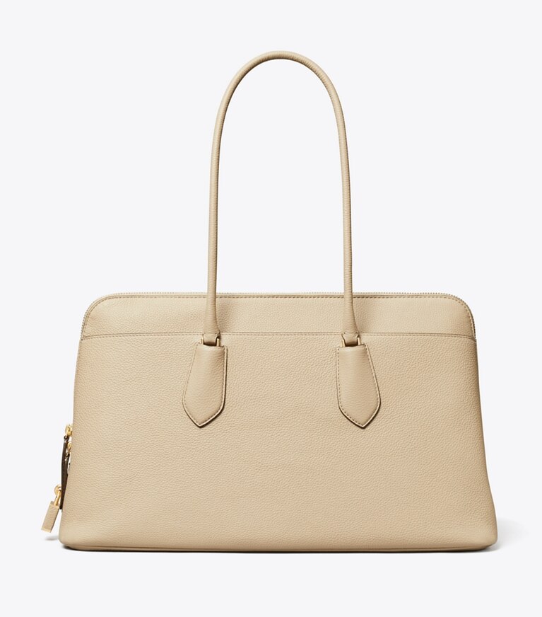 Tory Burch diseñador bolsos satchel Bolso Satchel con traba en Light Stone frente