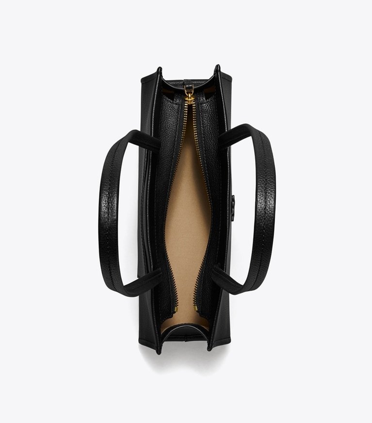 Tory Burch diseñador bolsos satchel Bolso satchel de cuero East West en BLACK vista superior