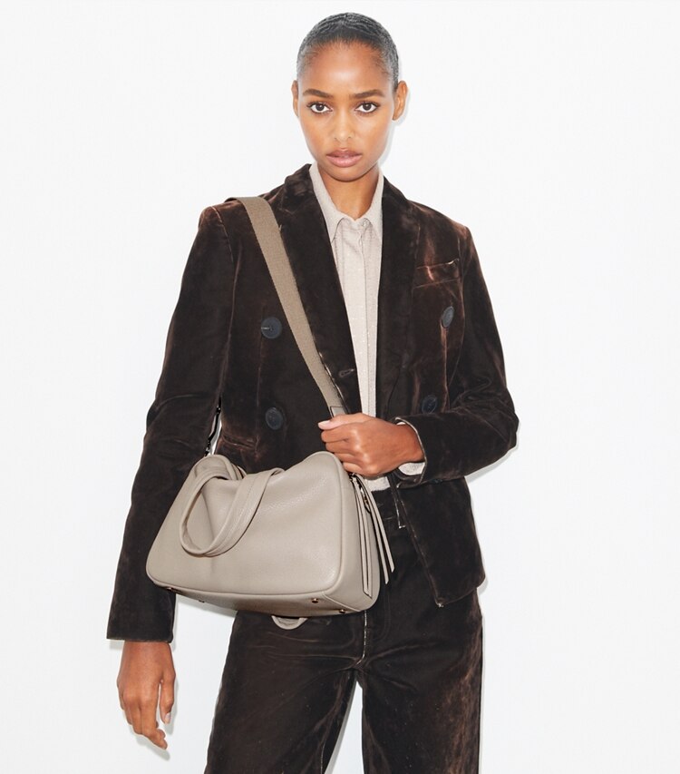 Tory Burch diseñador bolsos satchel Bolso satchel de piel en LONGAN accesorio en el modelo