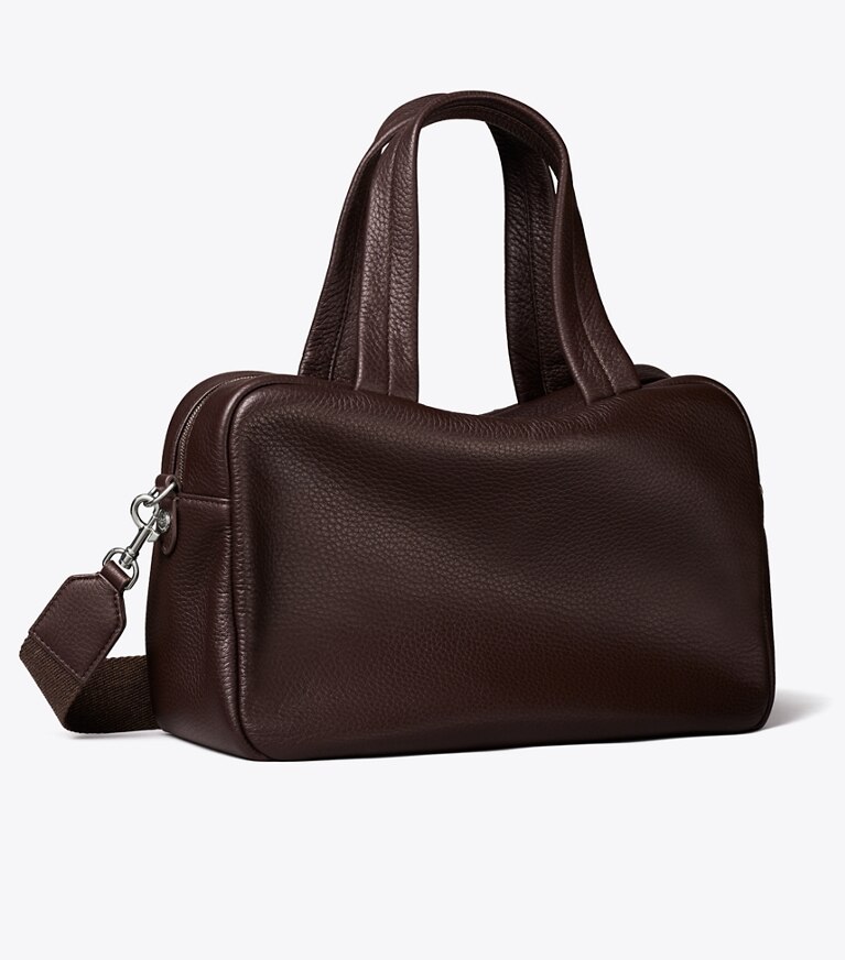 Tory Burch diseñador bolsos satchel Bolso satchel de piel en Cocoa ángulo