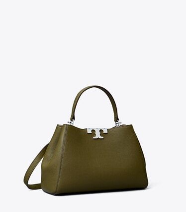 Tory Burch diseñador bolsos satchel Bolso satchel Eleanor Soft mediano en Dark Olive ángulo