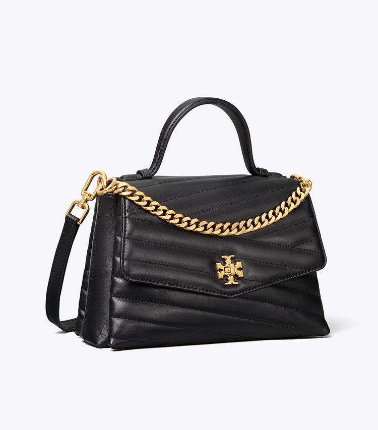 Tory Burch diseñador bolsos satchel Bolso satchel Kira Chevron con asa superior en Black ángulo
