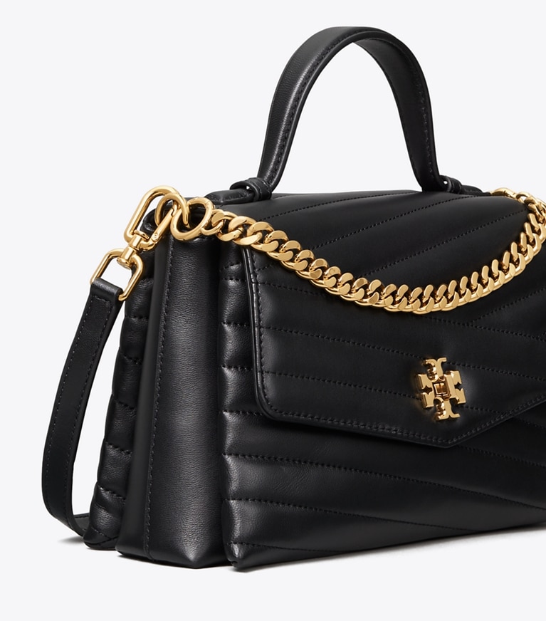 Tory Burch diseñador bolsos satchel Bolso satchel Kira Chevron con asa superior en Black detalle
