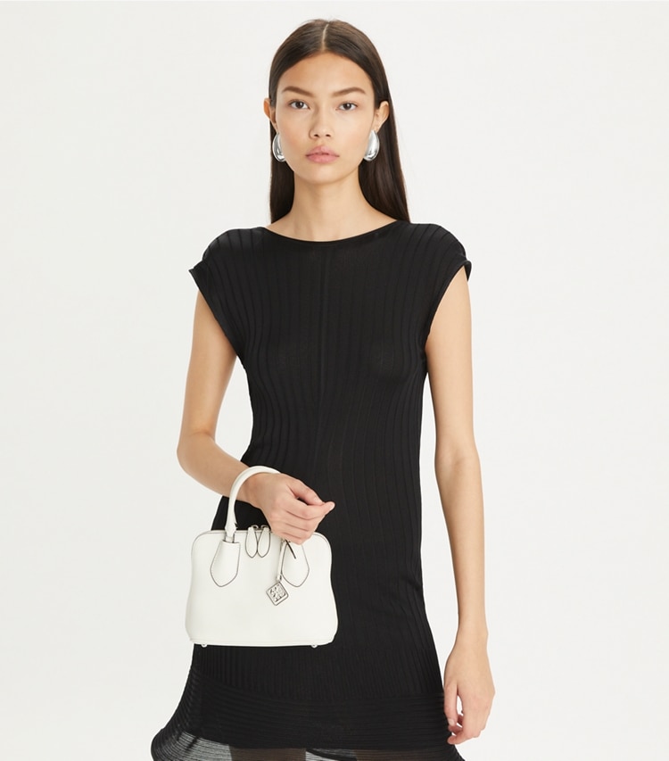 Tory Burch diseñador bolsos bandolera Bolso satchel Mini Swing en White accesorio en modelo