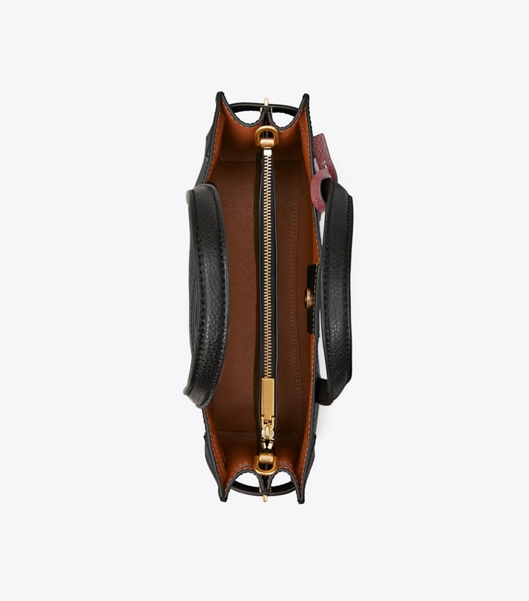 Tory Burch diseñador bolsos satchel Bolso satchel pequeño Walker en Black vista superior