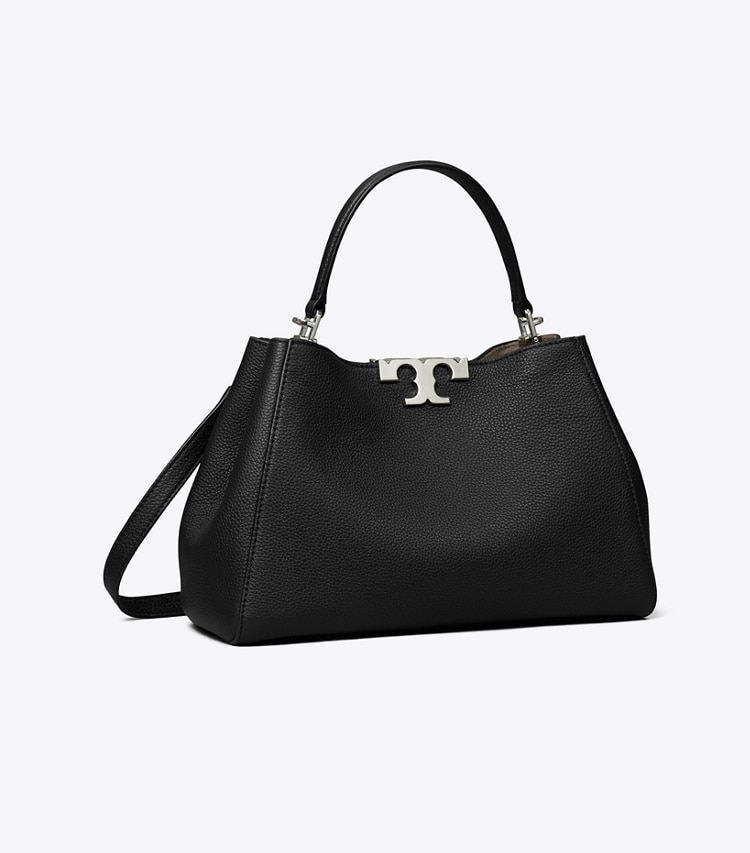 Tory Burch diseñador bolsos satchel Bolso Satchel suave Eleanor mediano en Black ángulo