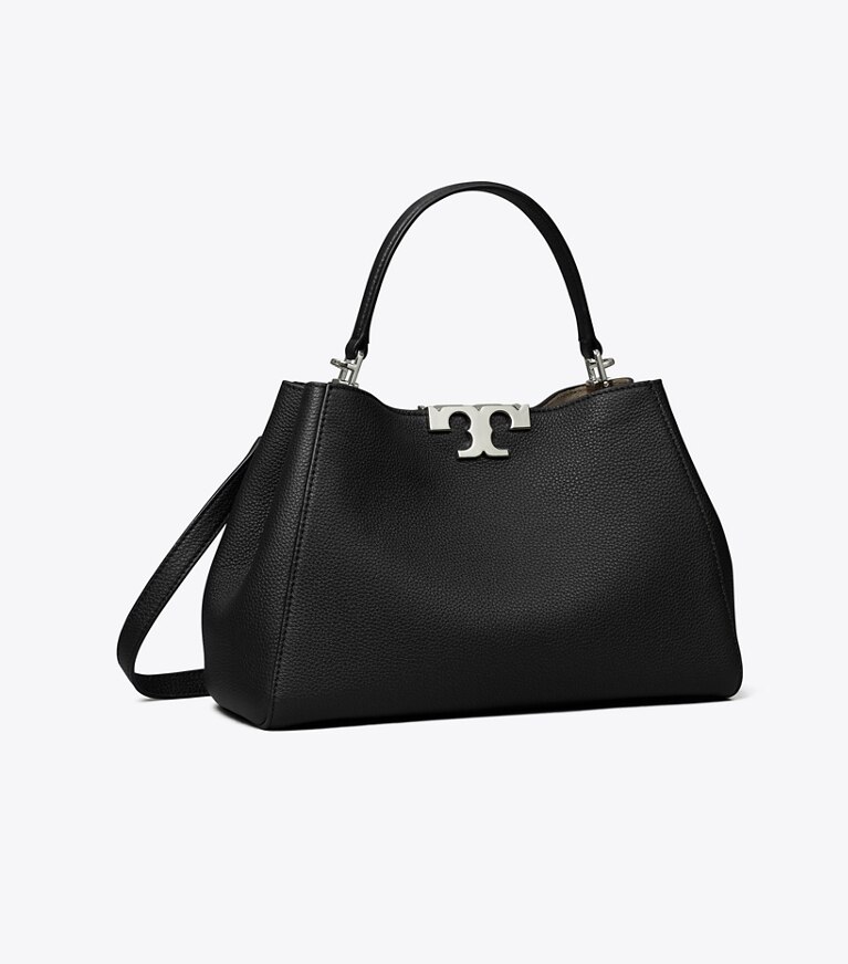 Tory Burch diseñador bolsos satchel Bolso Satchel suave Eleanor mediano en Black ángulo